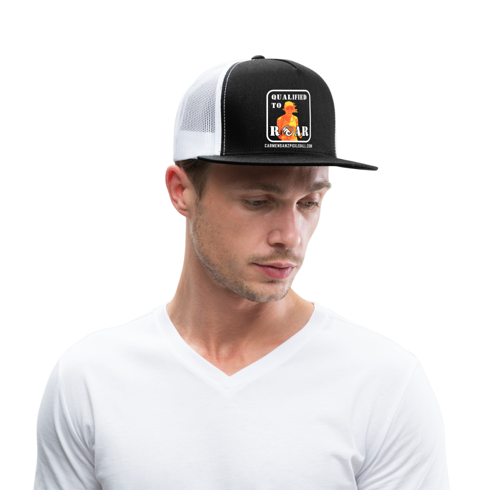 Carmen Sanz "Roar" Trucker Snapback Hat (Black) - black/white