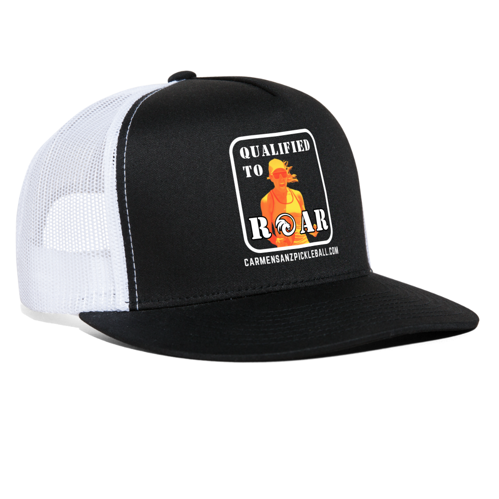 Carmen Sanz "Roar" Trucker Snapback Hat (Black) - black/white