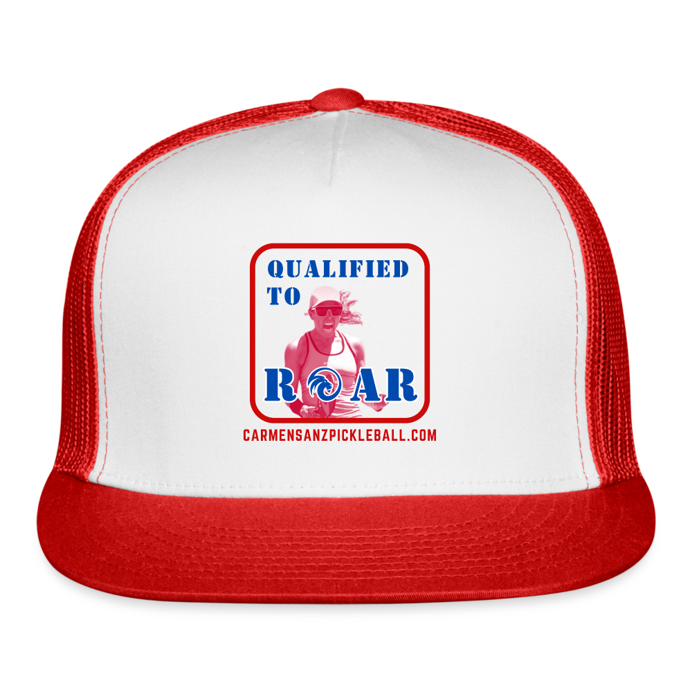 Carmen Sanz "Roar" Trucker Snapback Hat (Red White Blue) - white/red