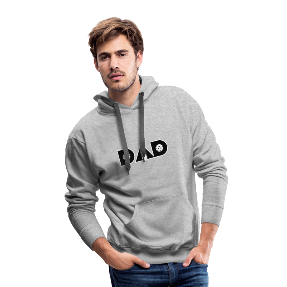 Pickleball DAD Men’s Premium Hoodie (White Outline) - heather grey