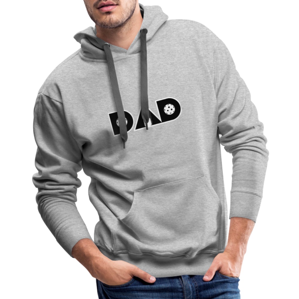 Pickleball DAD Men’s Premium Hoodie (White Outline) - heather grey