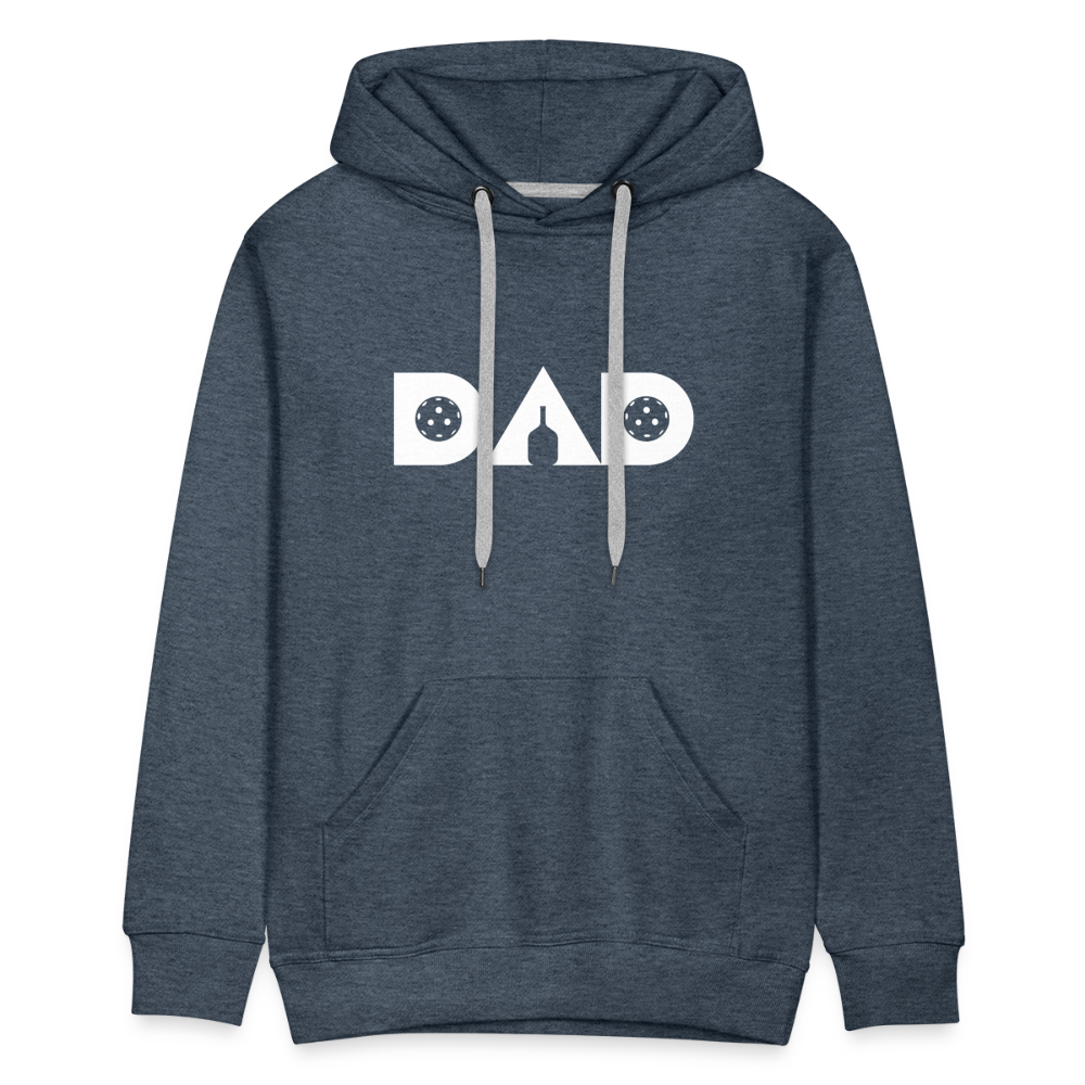 Pickleball DAD Men’s Premium Hoodie (White Void) - heather denim