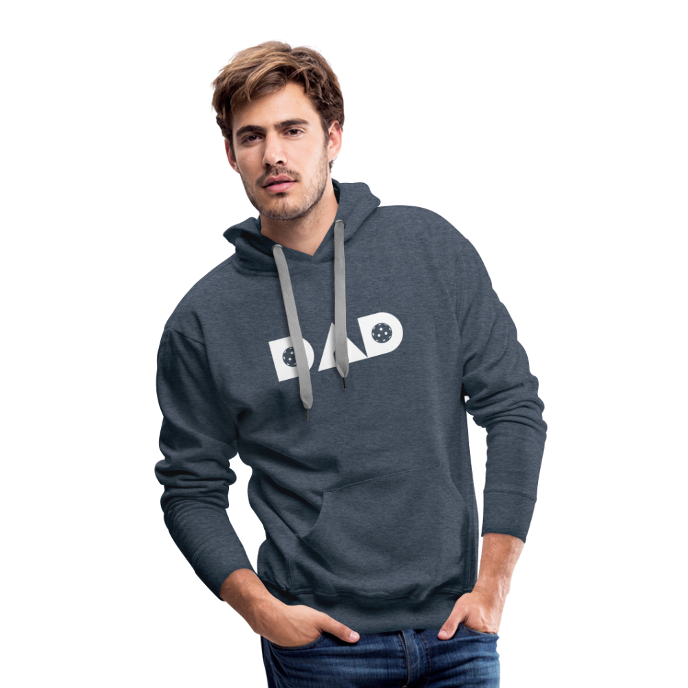 Pickleball DAD Men’s Premium Hoodie (White Void) - heather denim