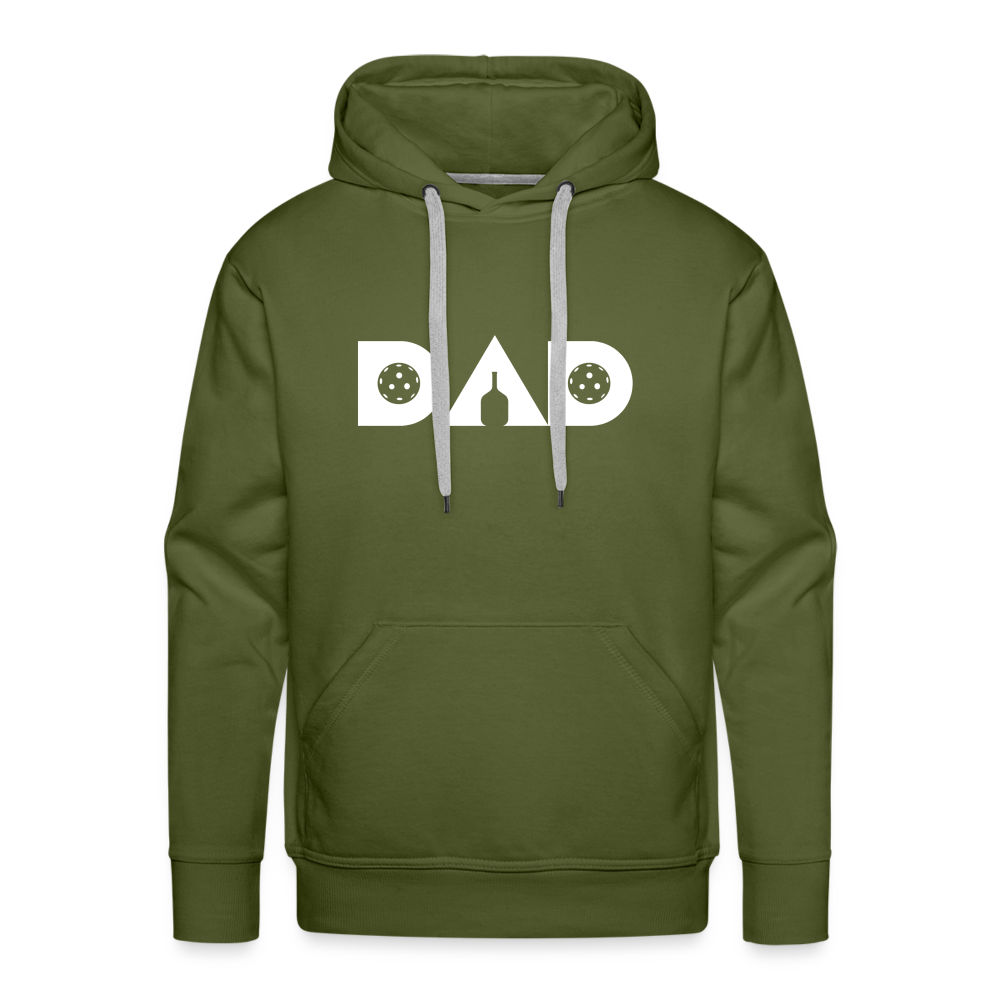 Pickleball DAD Men’s Premium Hoodie (White Void) - olive green