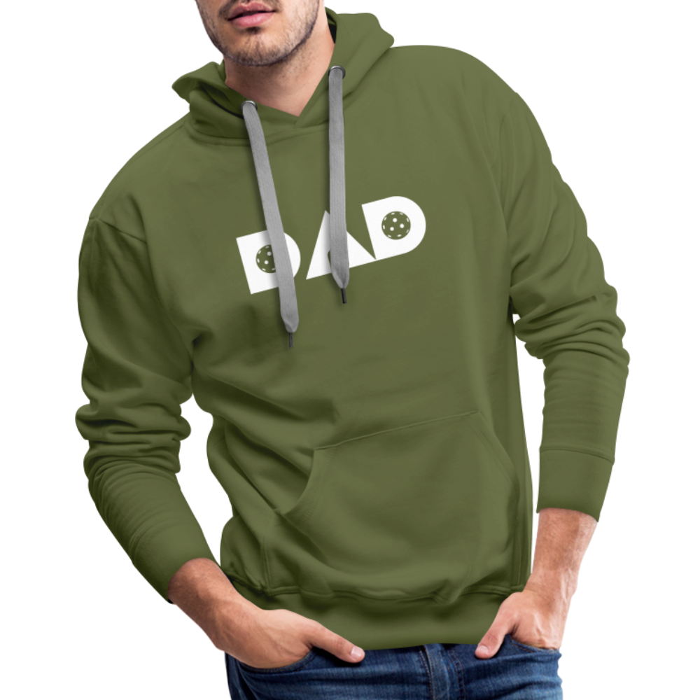 Pickleball DAD Men’s Premium Hoodie (White Void) - olive green