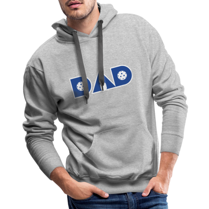 Pickleball DAD Men’s Premium Hoodie (Blue Print) - heather grey