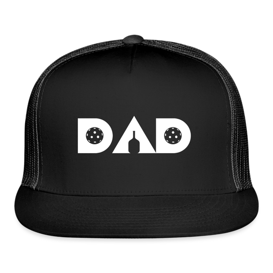 Pickleball DAD Trucker Hat (White Void) - black/black