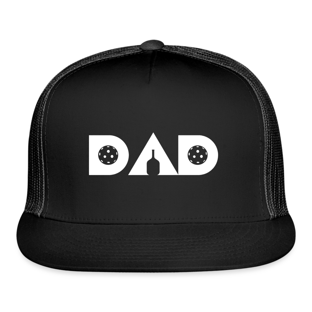 Pickleball DAD Trucker Hat (White Void) - black/black