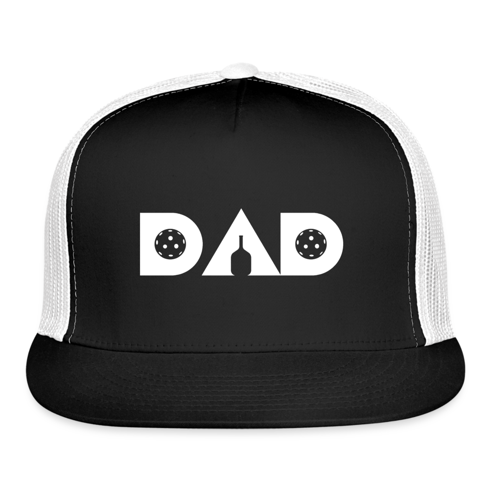 Pickleball DAD Trucker Hat (White Void) - black/white