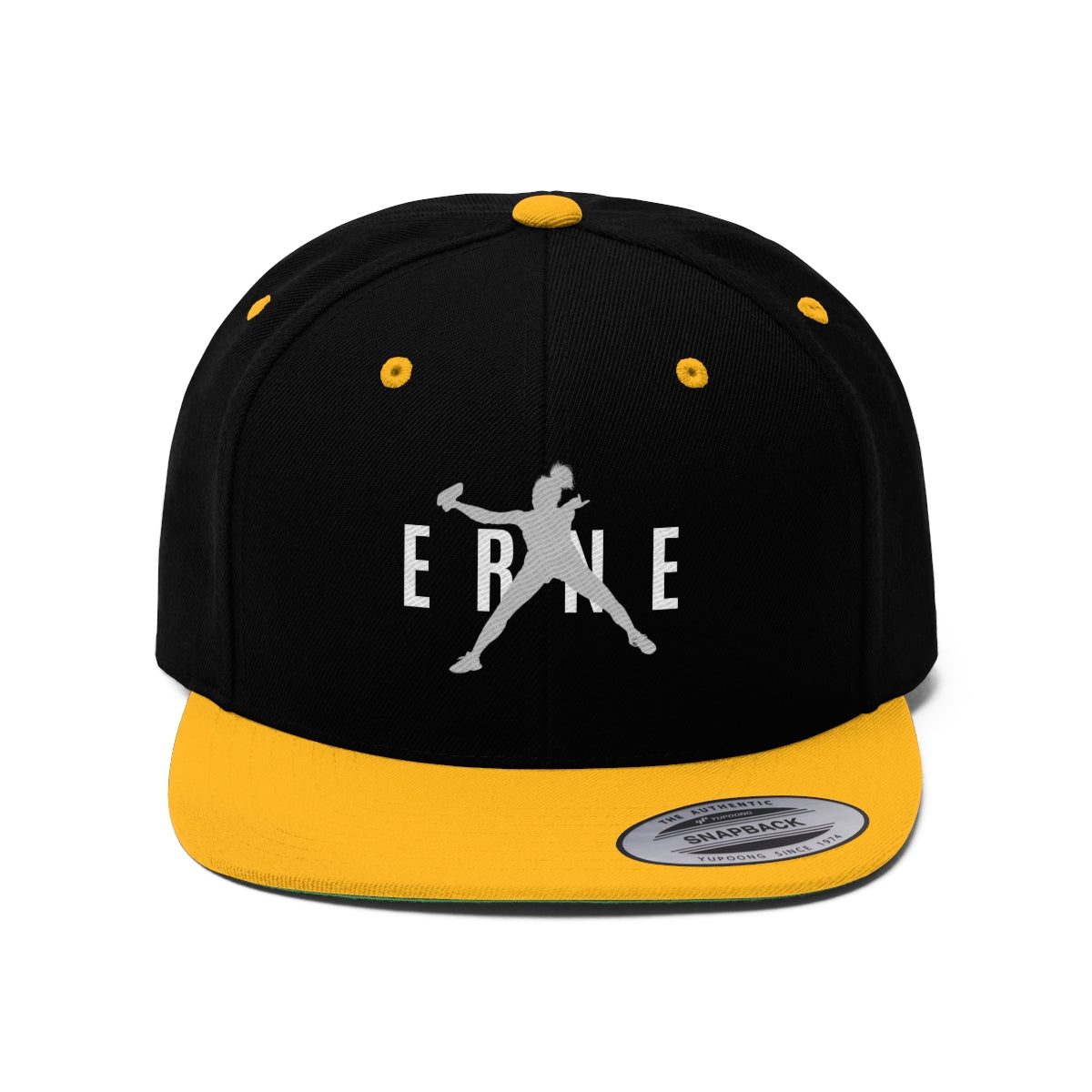 ERNE White/Gray Flat Brim Snapback Hat