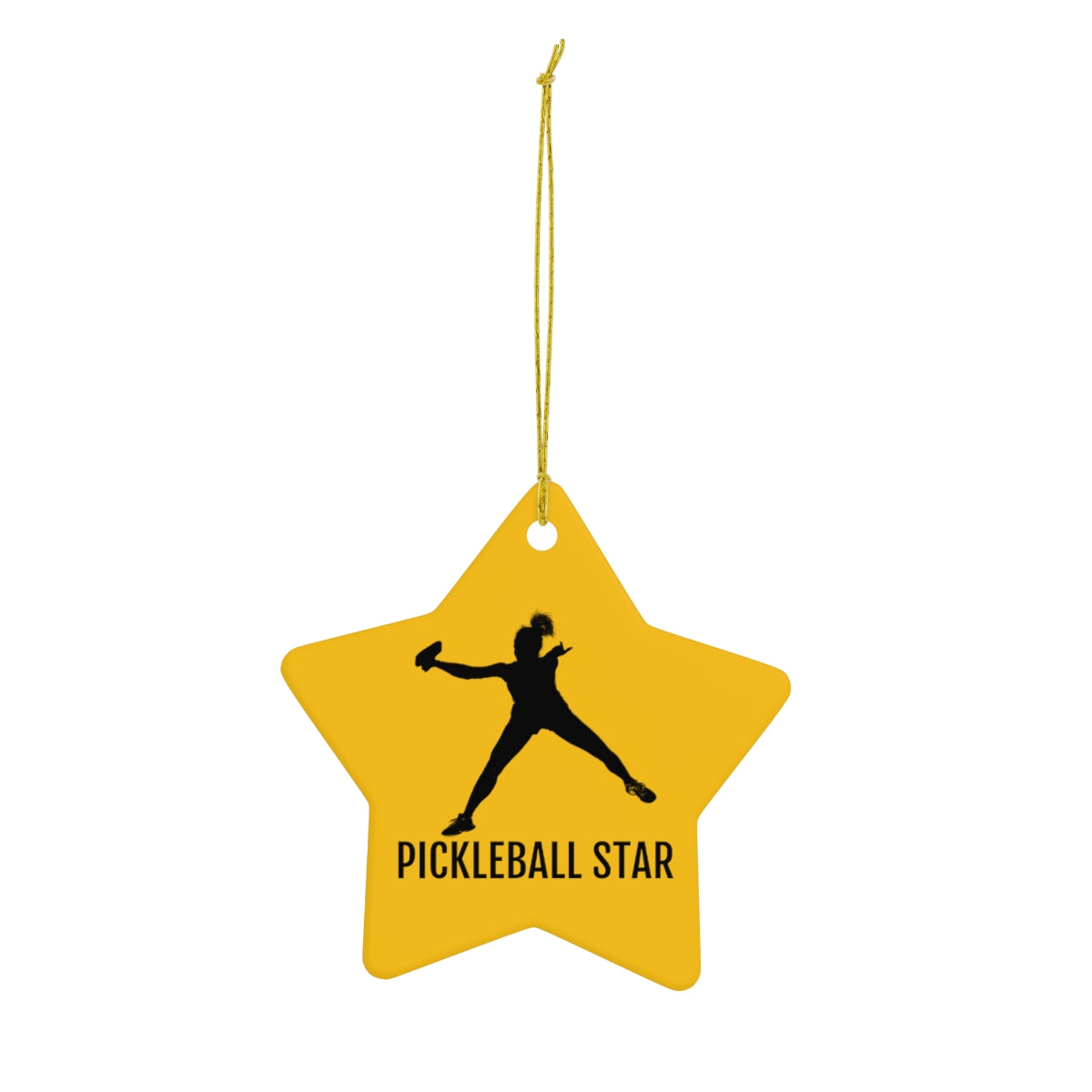 Pickleball Gold Star Ornament