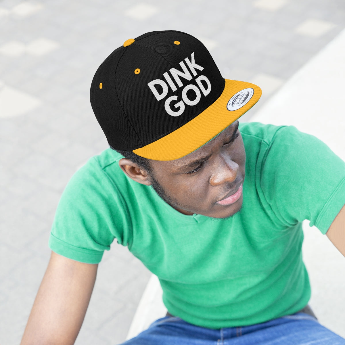 DINK GOD Flat Brim Snapback Hat