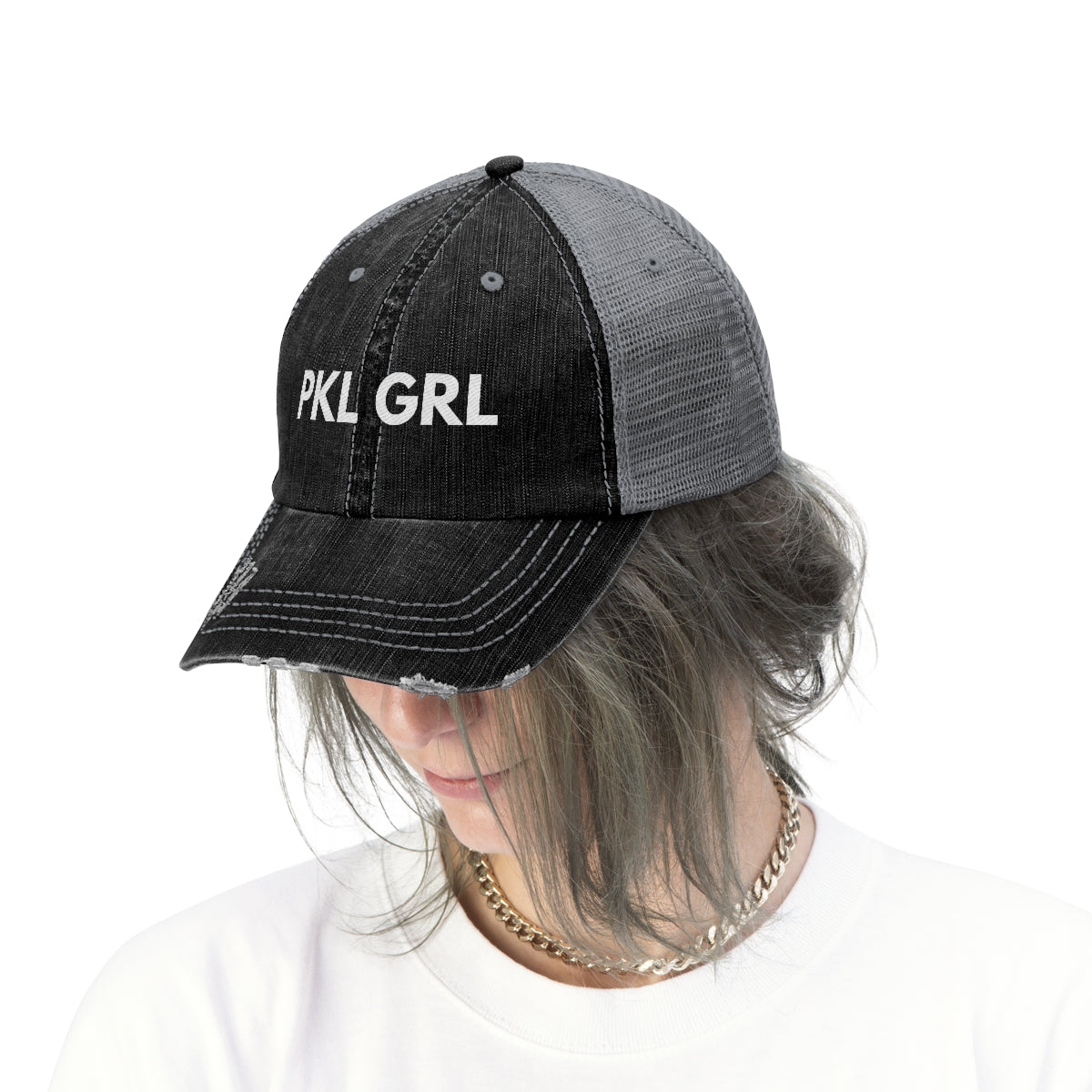 PKL GRL White Trucker Hat