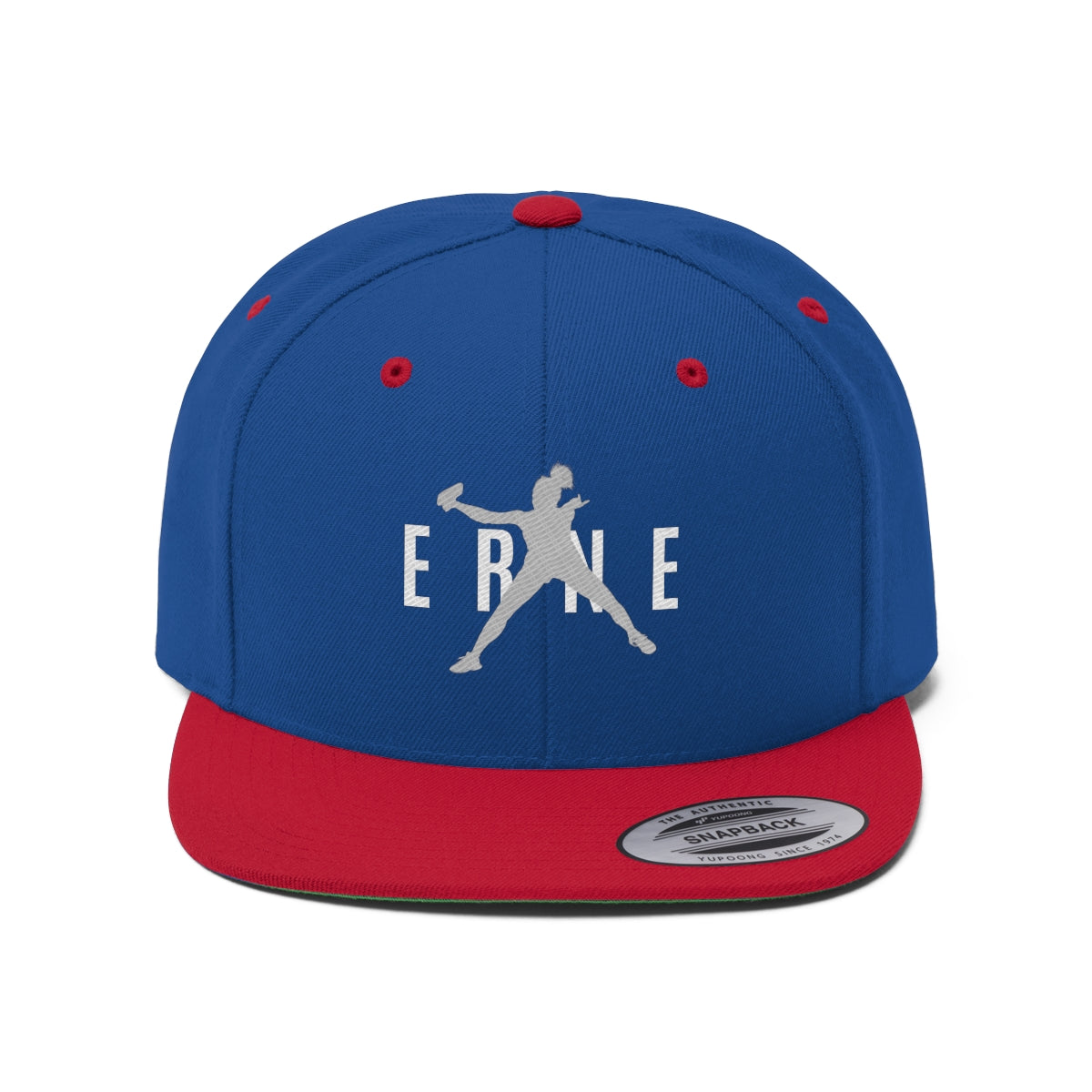 ERNE White/Gray Flat Brim Snapback Hat