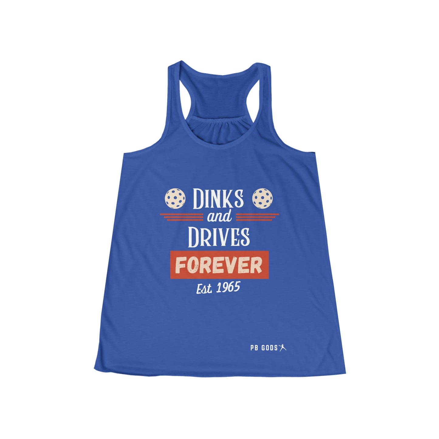 Dinks & Drives Forever USA Women's Flowy Racerback Tank