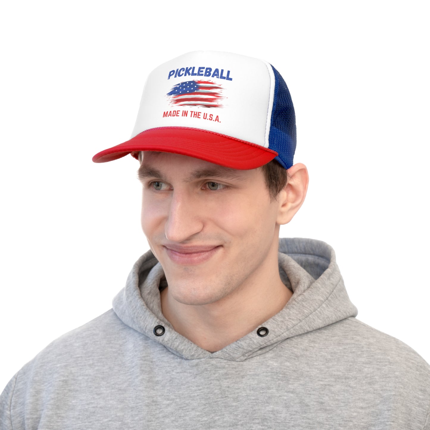 Pickleball USA Smudge Flag Foam Trucker Cap