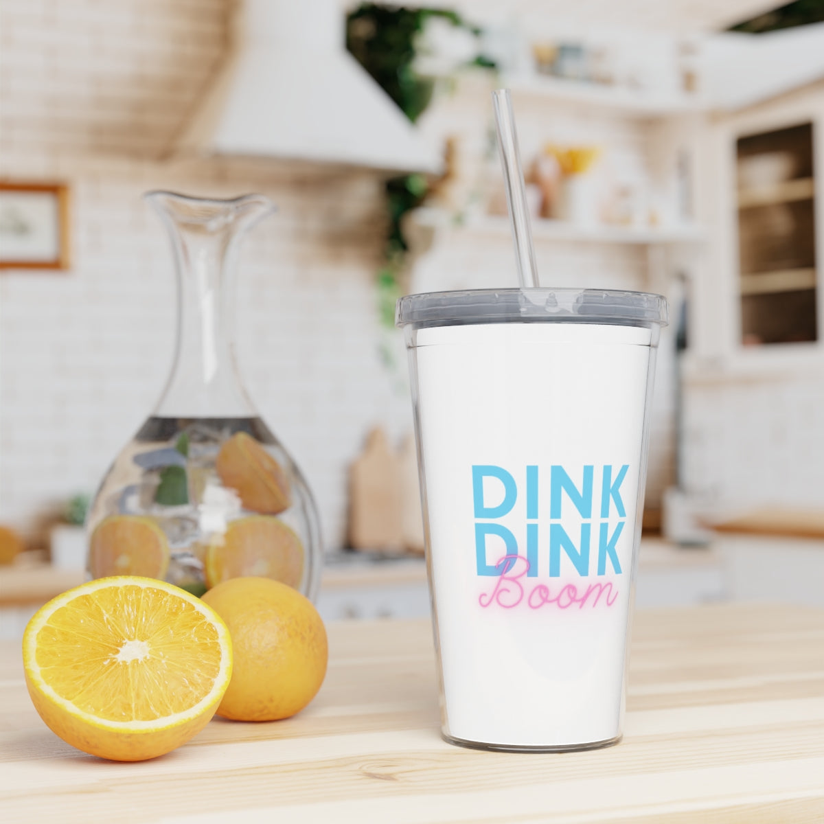 Dink Dink Boom Plastic Tumbler with Straw