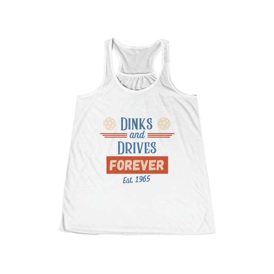 Dinks & Drives Forever USA Women's Flowy Racerback Tank