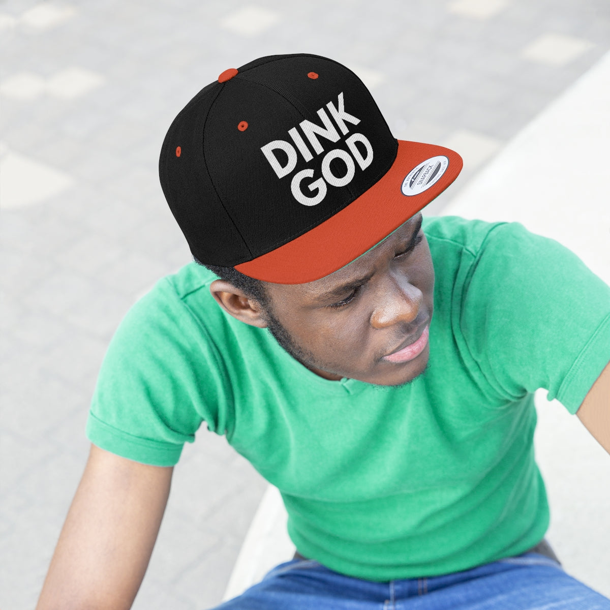 DINK GOD Flat Brim Snapback Hat