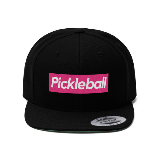 PICKLEBALL (Pink) Flat Brim Snapback Hat