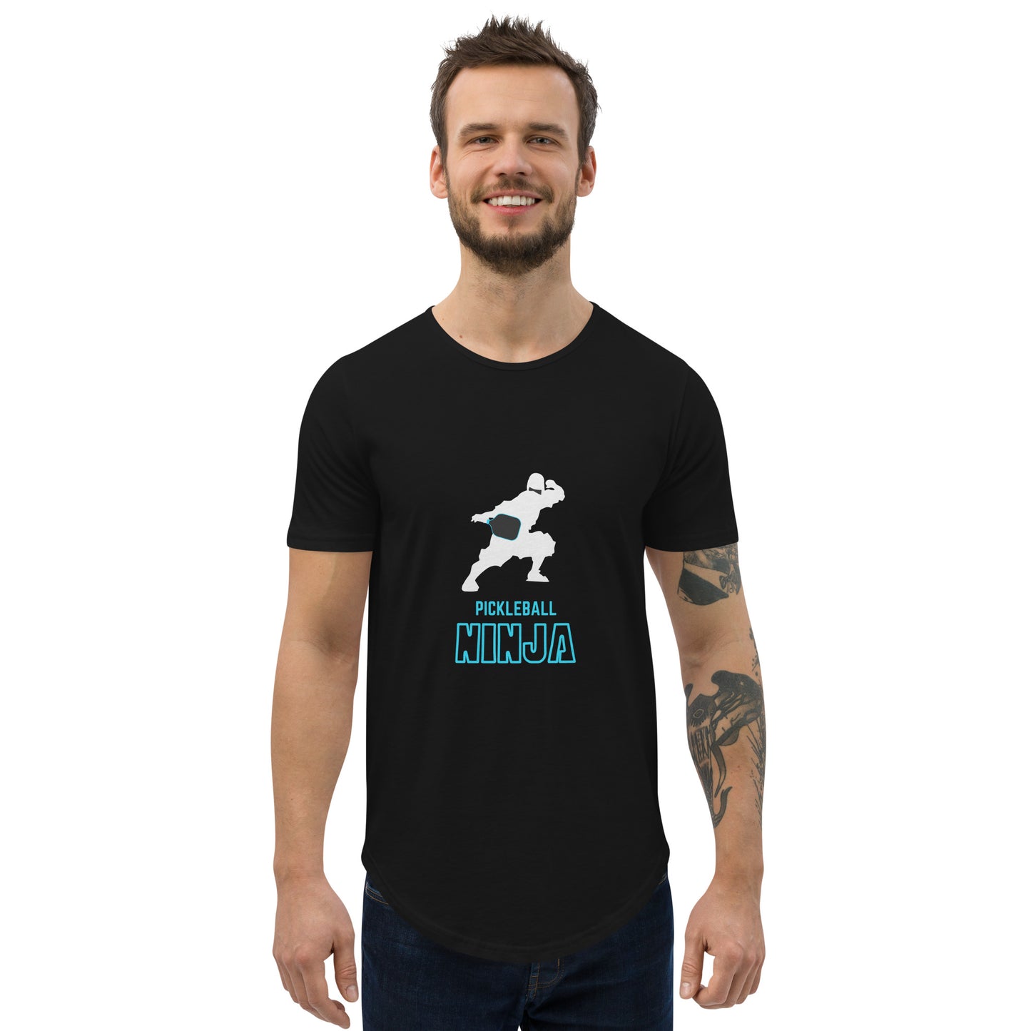 Pickleball Ninja Men's Curved Hem T-Shirt