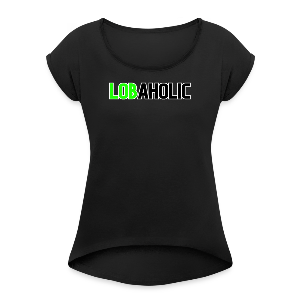 Lobaholic Women's Roll Cuff T-Shirt - black