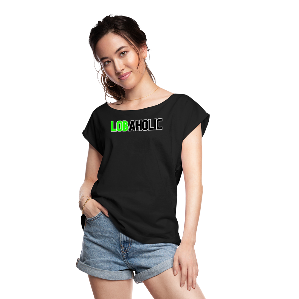 Lobaholic Women's Roll Cuff T-Shirt - black