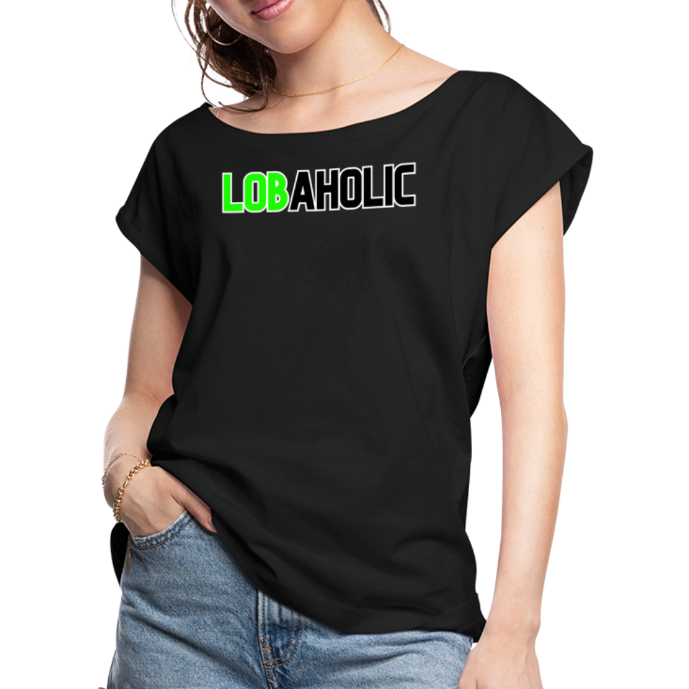 Lobaholic Women's Roll Cuff T-Shirt - black