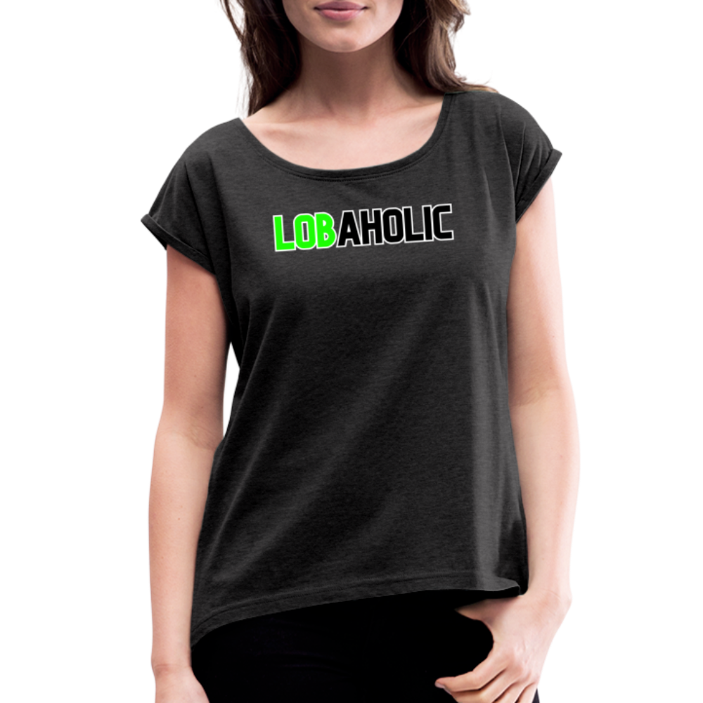 Lobaholic Women's Roll Cuff T-Shirt - heather black