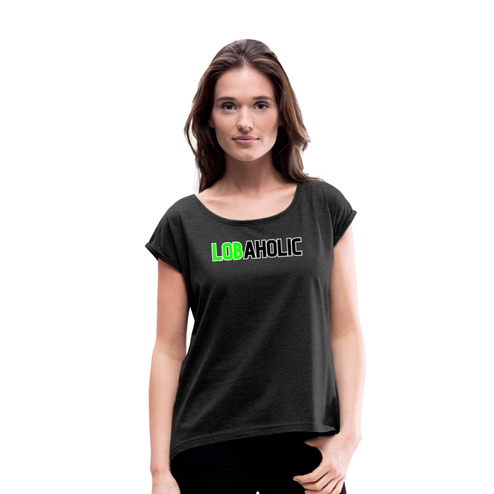 Lobaholic Women's Roll Cuff T-Shirt - heather black