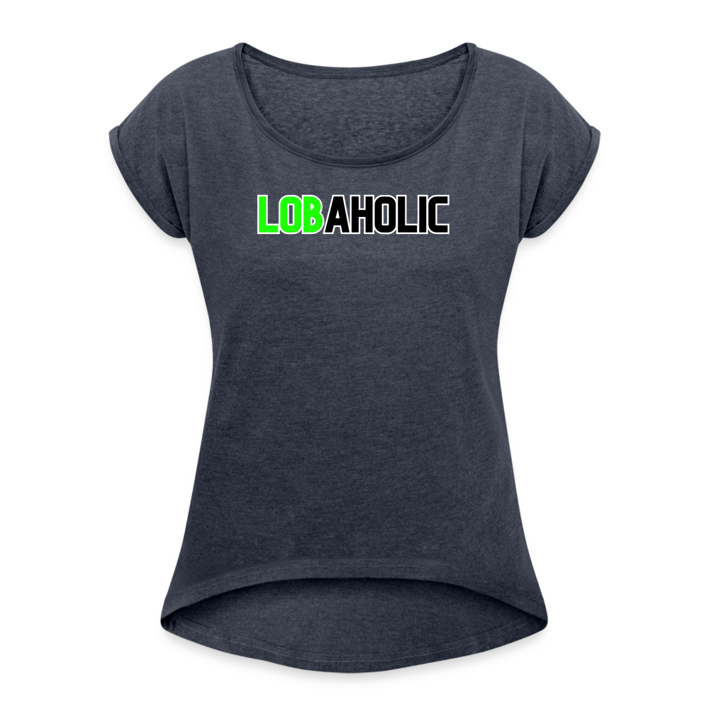 Lobaholic Women's Roll Cuff T-Shirt - navy heather