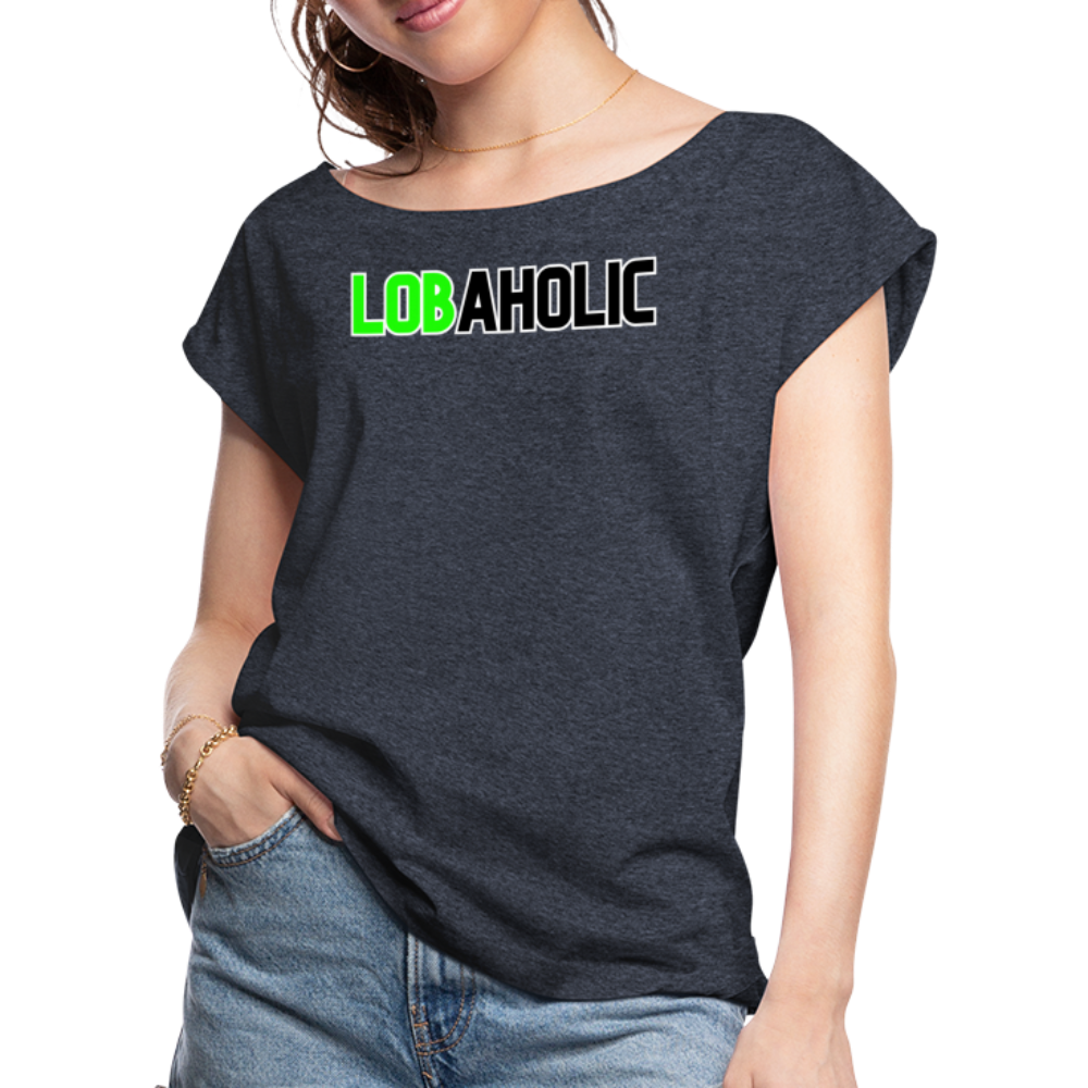 Lobaholic Women's Roll Cuff T-Shirt - navy heather