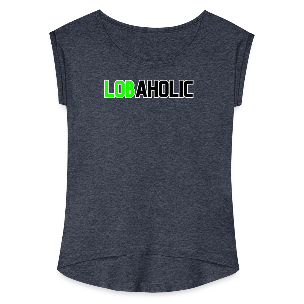 Lobaholic Women's Roll Cuff T-Shirt - navy heather