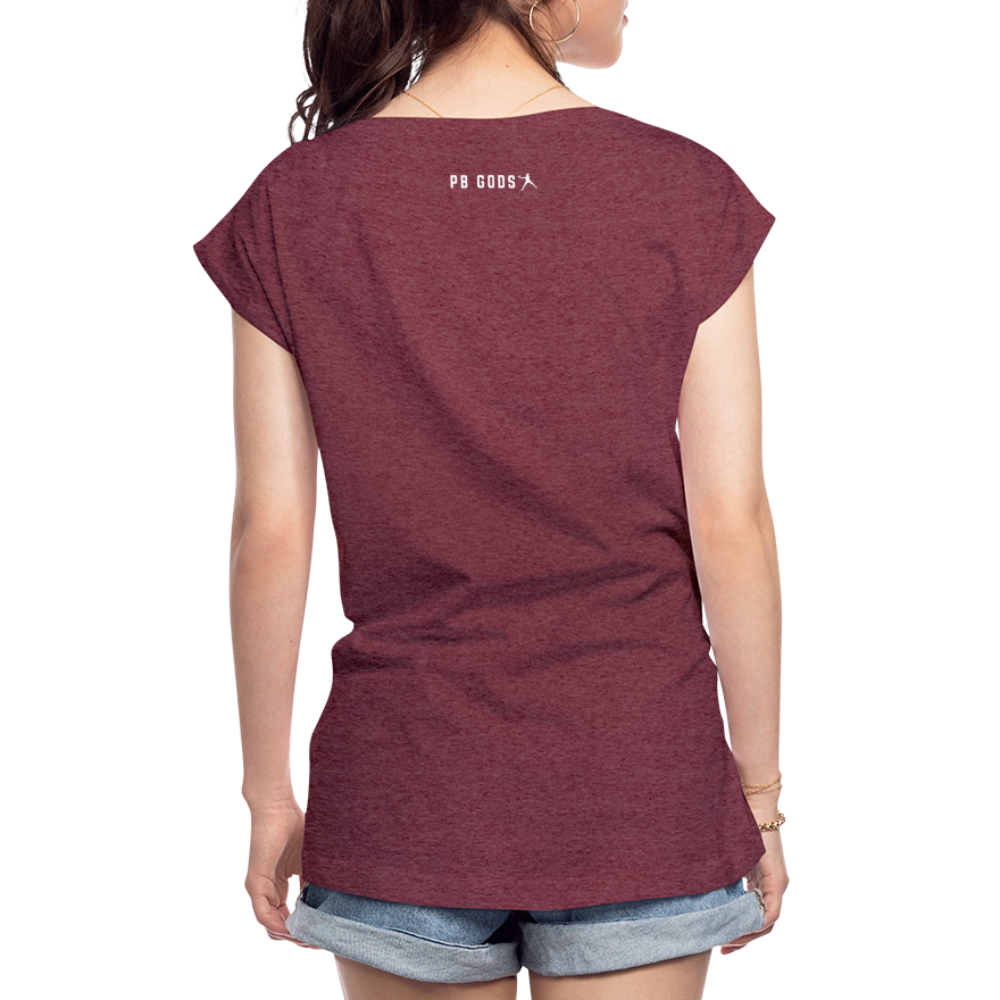 Lobaholic Women's Roll Cuff T-Shirt - heather burgundy