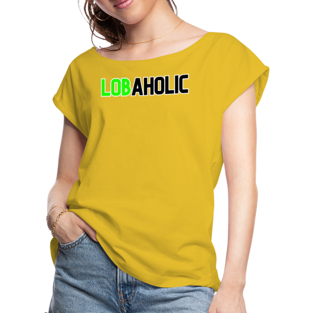 Lobaholic Women's Roll Cuff T-Shirt - mustard yellow