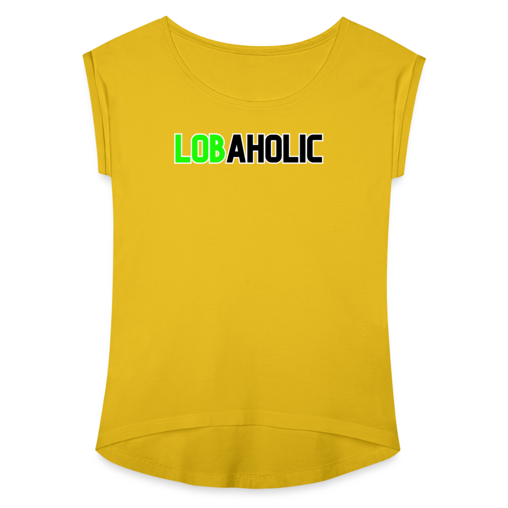 Lobaholic Women's Roll Cuff T-Shirt - mustard yellow