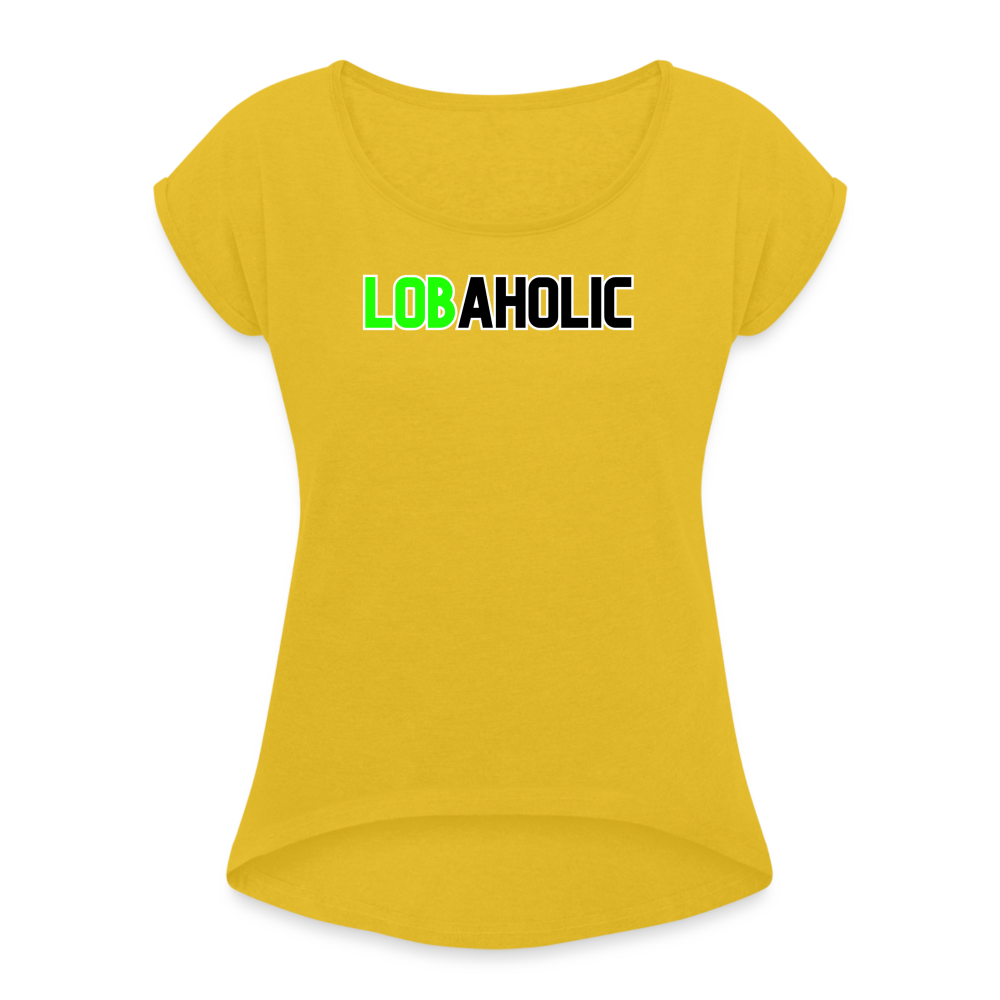 Lobaholic Women's Roll Cuff T-Shirt - mustard yellow