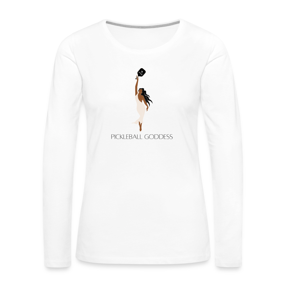 Pickleball Goddess Women's Premium Long Sleeve T-Shirt - white