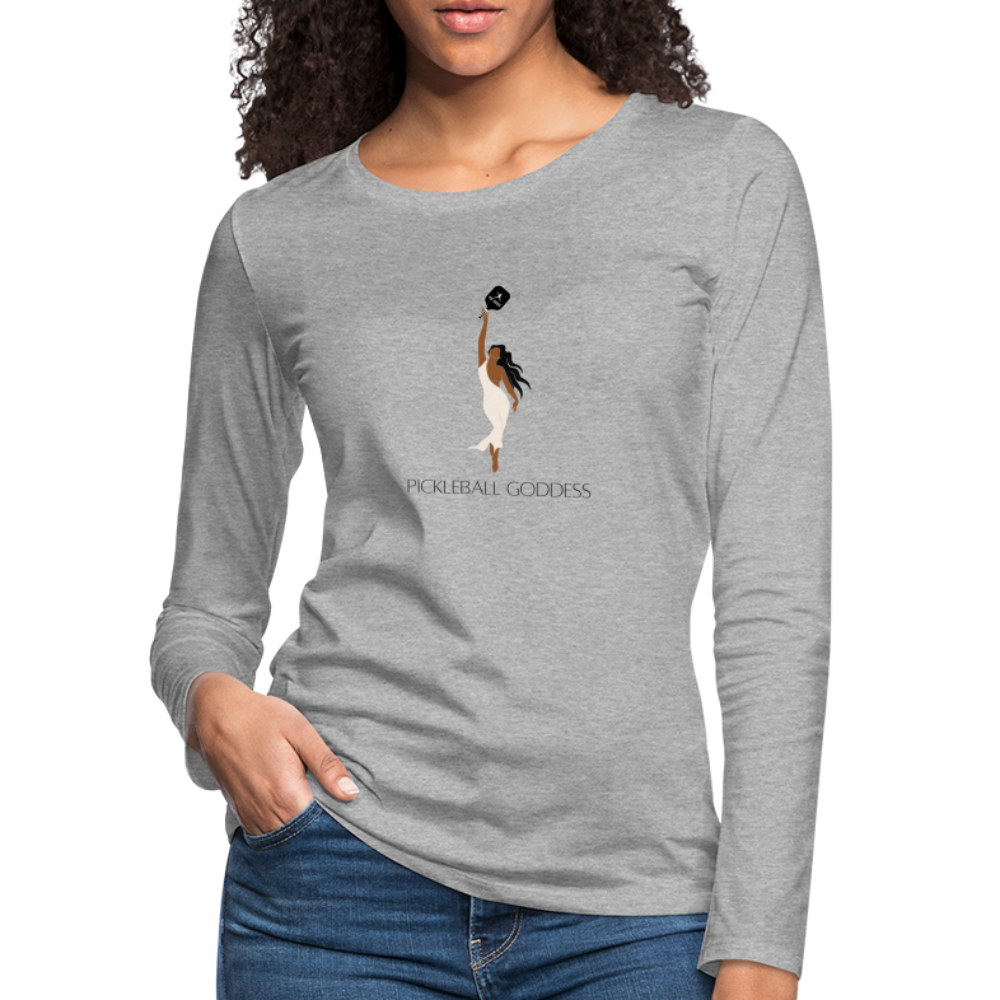 Pickleball Goddess Women's Premium Long Sleeve T-Shirt - heather gray