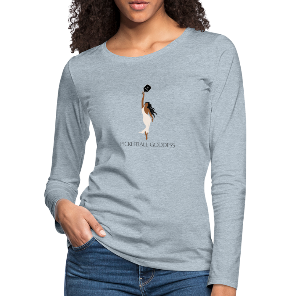 Pickleball Goddess Women's Premium Long Sleeve T-Shirt - heather ice blue