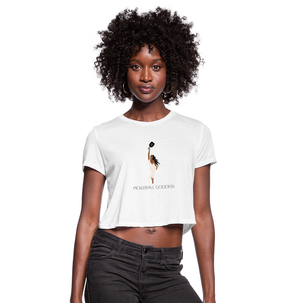 Pickelball Goddess Women's Cropped T-Shirt - white