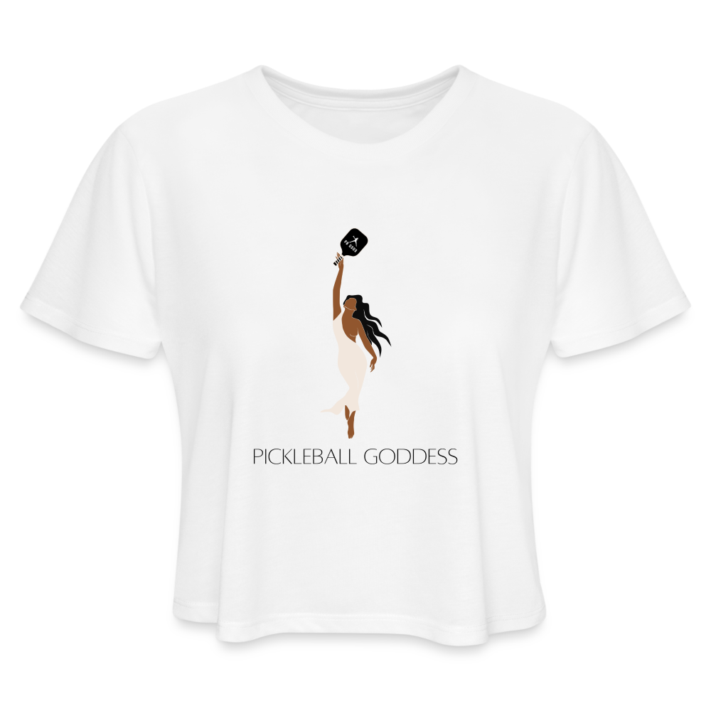 Pickelball Goddess Women's Cropped T-Shirt - white