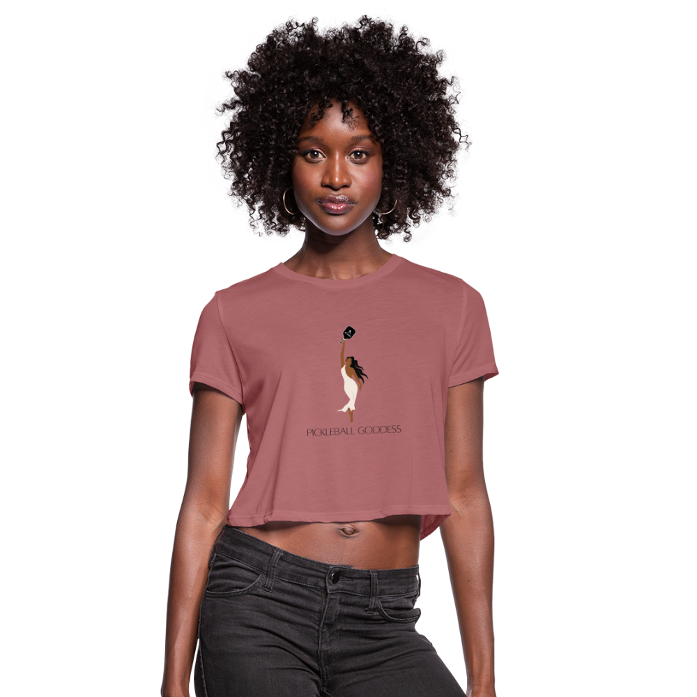 Pickelball Goddess Women's Cropped T-Shirt - mauve