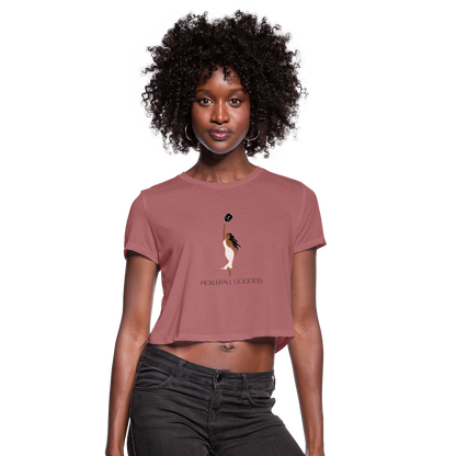 Pickelball Goddess Women's Cropped T-Shirt - mauve