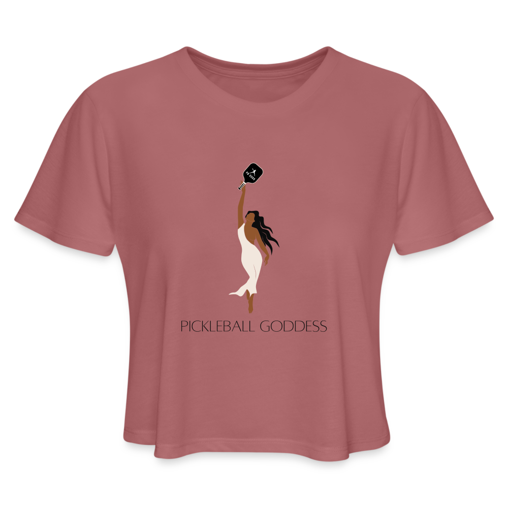 Pickelball Goddess Women's Cropped T-Shirt - mauve